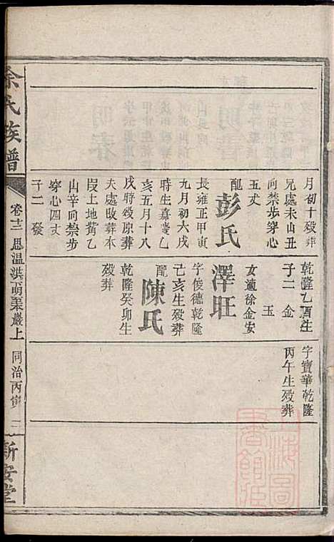 碧潭余氏族谱_余泽松_20册_新安堂_清同治5年(1866_碧潭余氏家谱_十七