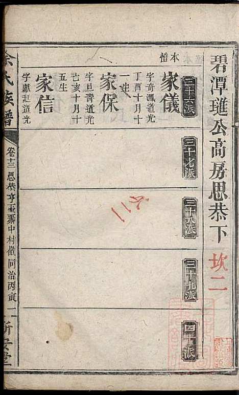 碧潭余氏族谱_余泽松_20册_新安堂_清同治5年(1866_碧潭余氏家谱_十八