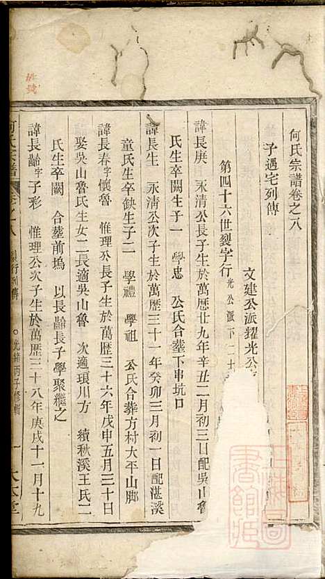 何氏宗谱_何馀善_10册_大本堂_清光绪2年(1876_何氏家谱_五