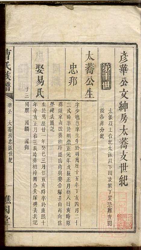 曹氏族谱_曹基澍等_20册_谯国堂_清同治四年(1865_曹氏家谱_十六