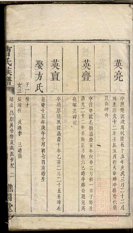 曹氏族谱_曹基澍等_20册_谯国堂_清同治四年(1865_曹氏家谱_十九