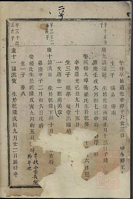 暨阳长浦曹氏宗谱_2册_暨阳曹氏_清道光27年(1847_暨阳长浦曹氏家谱_二