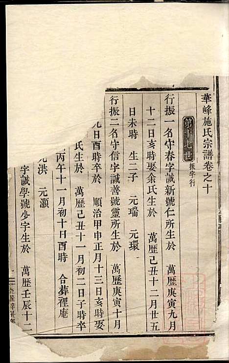 华峰施氏宗谱_施永礼_8册_金华施氏_清乾隆46年(1781_华峰施氏家谱_六