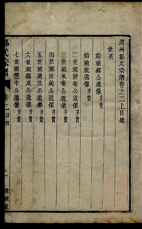 润州邹氏宗谱_邹敏_6册_肇禋堂_清道光8年(1828_润州邹氏家谱_二