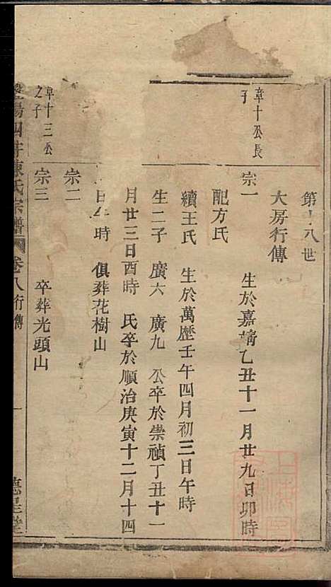 暨阳四井陈氏宗谱_陈长庚_12册_德星堂_清光绪14年(1888_暨阳四井陈氏家谱_七