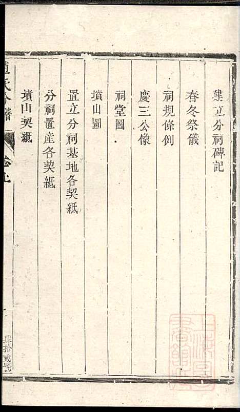 洪溪赵氏庆三公支下分谱_赵增复_4册_镇江赵氏_清同治12年(1873_洪溪赵氏庆三公支下分谱_一