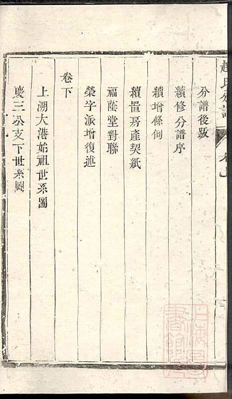 洪溪赵氏庆三公支下分谱_赵增复_4册_镇江赵氏_清同治12年(1873_洪溪赵氏庆三公支下分谱_一