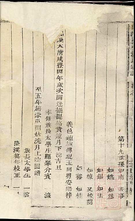 隆溪丽水张氏宗谱_张时糛_1册_浦阳张氏_清同治7年(1868_隆溪丽水张氏家谱_一