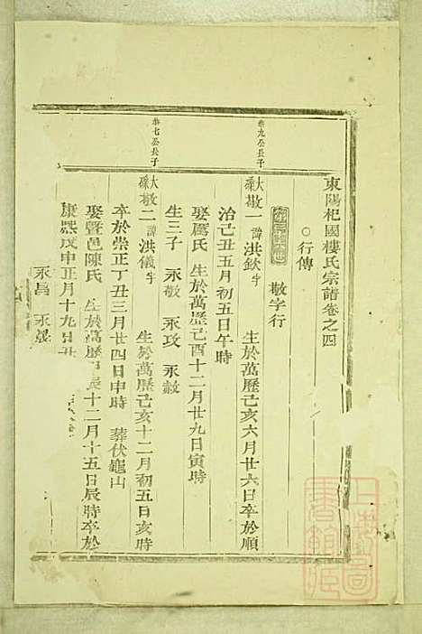 东阳癓国楼氏宗谱_楼元魁_9册_东阳楼氏_清咸丰6年(1856_东阳癓国楼氏家谱_三