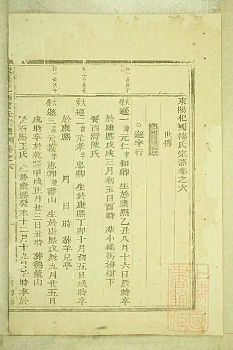 东阳癓国楼氏宗谱_楼元魁_9册_东阳楼氏_清咸丰6年(1856_东阳癓国楼氏家谱_五