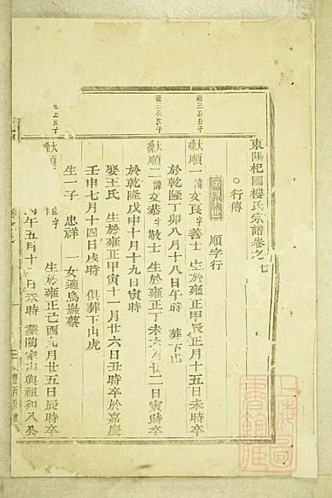 东阳癓国楼氏宗谱_楼元魁_9册_东阳楼氏_清咸丰6年(1856_东阳癓国楼氏家谱_六