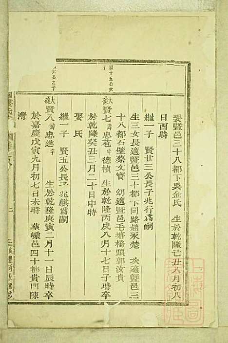 东阳癓国楼氏宗谱_楼元魁_9册_东阳楼氏_清咸丰6年(1856_东阳癓国楼氏家谱_七