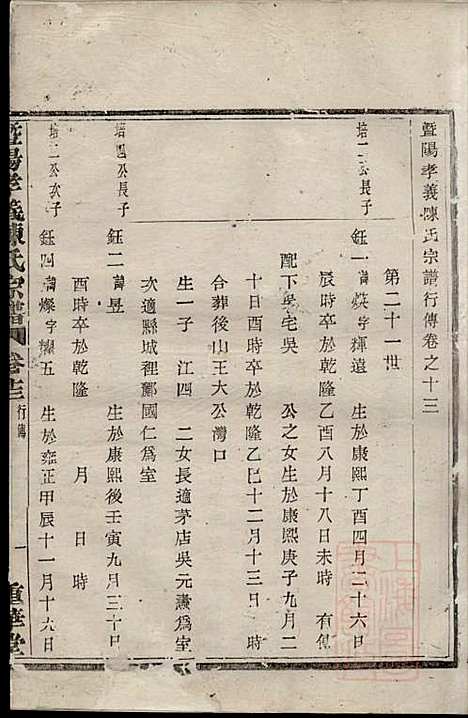 暨阳孝义陈氏宗谱_陈瓒_16册_重华堂_清光绪4年(1878_暨阳孝义陈氏家谱_十三