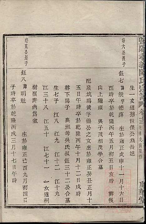 暨阳孝义陈氏宗谱_陈瓒_16册_重华堂_清光绪4年(1878_暨阳孝义陈氏家谱_十三