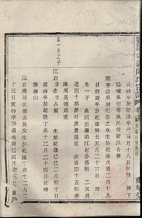 暨阳孝义陈氏宗谱_陈瓒_16册_重华堂_清光绪4年(1878_暨阳孝义陈氏家谱_十四