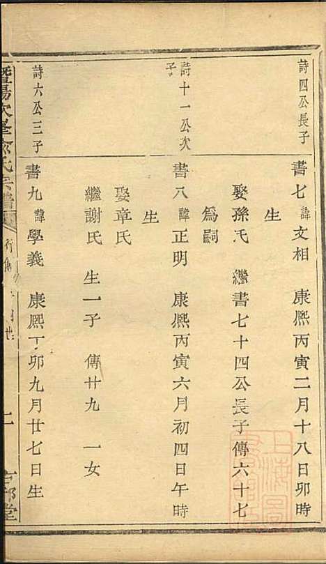 暨阳次峰俞氏宗谱_俞鸿裳_73册_古邗堂_清道光16年(1836_暨阳次峰俞氏家谱_十七