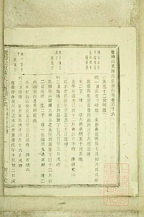 暨阳浣东陈氏宗谱_陈海珊_31册_树本堂_清宣统元年(1909_暨阳浣东陈氏家谱_二八