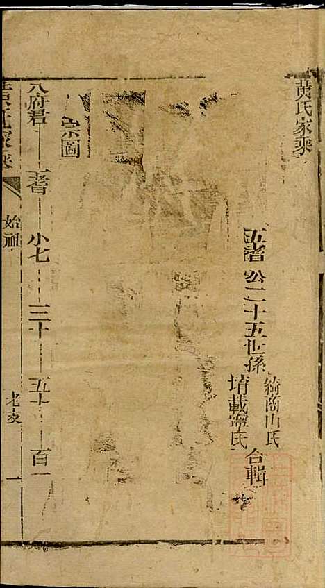 黄氏家乘_黄绮、黄癱_23册_亦政堂_清嘉庆14年(1809_黄氏家乘_一