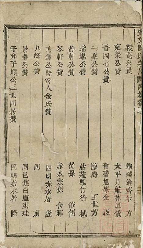 安文陈氏宗谱_18册_东阳陈氏_清同治9年(1870_安文陈氏家谱_五