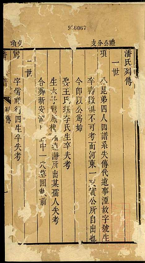 潘氏家谱_潘临硆_2册_扬州潘氏_清同治4年(1865_潘氏家谱_二