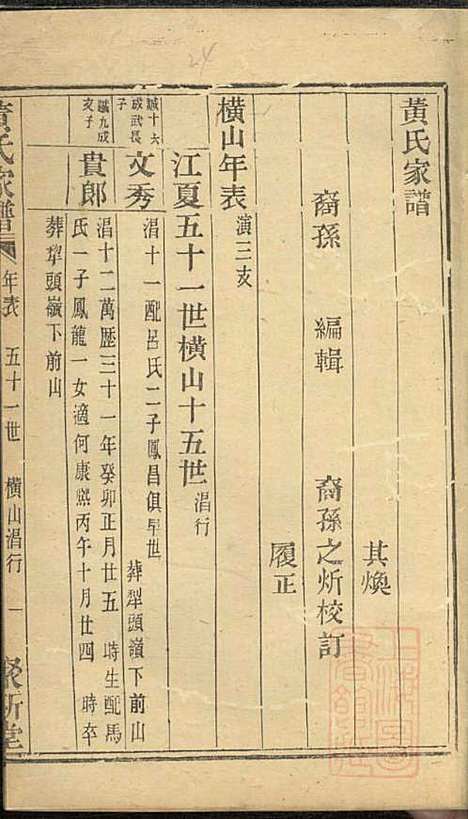 黄氏家谱_黄肇基_28册_聚斯堂_清同治12年(1873_黄氏家谱_十一