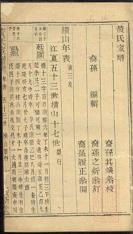 黄氏家谱_黄肇基_28册_聚斯堂_清同治12年(1873_黄氏家谱_十七