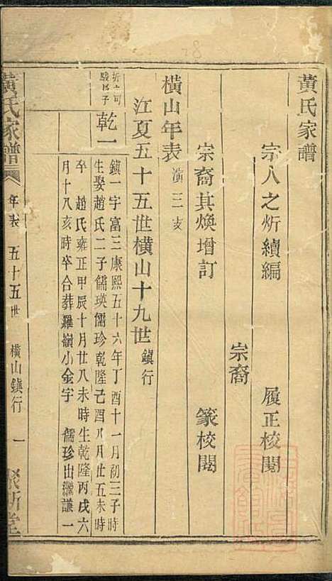 黄氏家谱_黄肇基_28册_聚斯堂_清同治12年(1873_黄氏家谱_十九