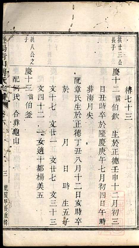 暨阳青山傅氏宗谱_2册_暨阳傅氏_清乾隆49年(1784_暨阳青山傅氏家谱_二