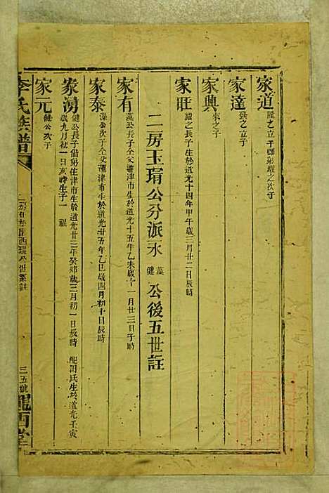 李氏族谱_李永龄_5册_陇西堂_清同治13年(1874_李氏家谱_五