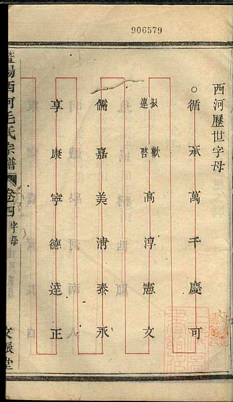 暨阳西河毛氏宗谱_毛凤翰_16册_文振堂_清同治7年(1868_暨阳西河毛氏家谱_四