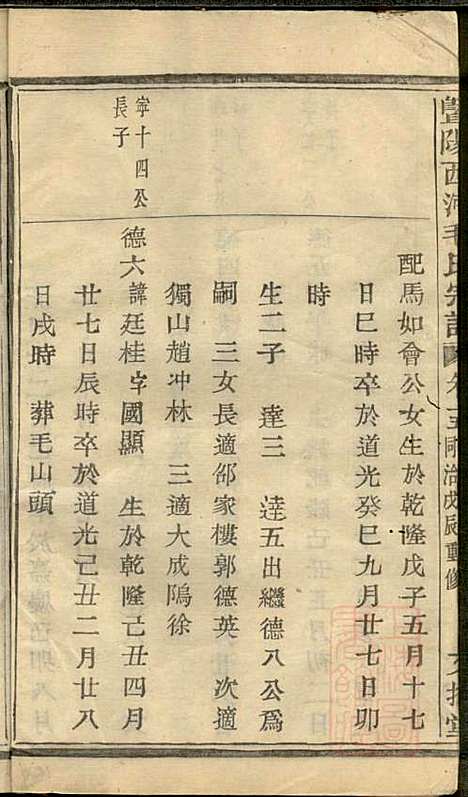 暨阳西河毛氏宗谱_毛凤翰_16册_文振堂_清同治7年(1868_暨阳西河毛氏家谱_十五