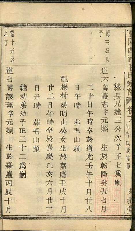 暨阳西河毛氏宗谱_毛凤翰_16册_文振堂_清同治7年(1868_暨阳西河毛氏家谱_十六