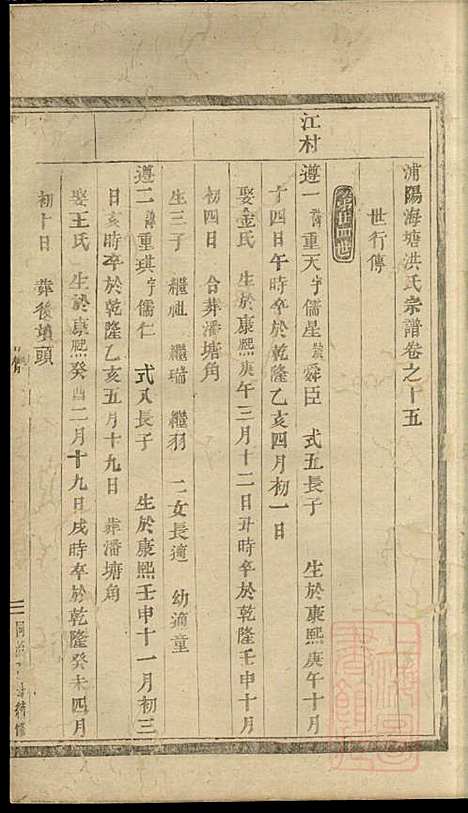 浦阳海塘洪氏宗谱_洪继业_9册_浦阳洪氏_清同治4年(1865_浦阳海塘洪氏家谱_四