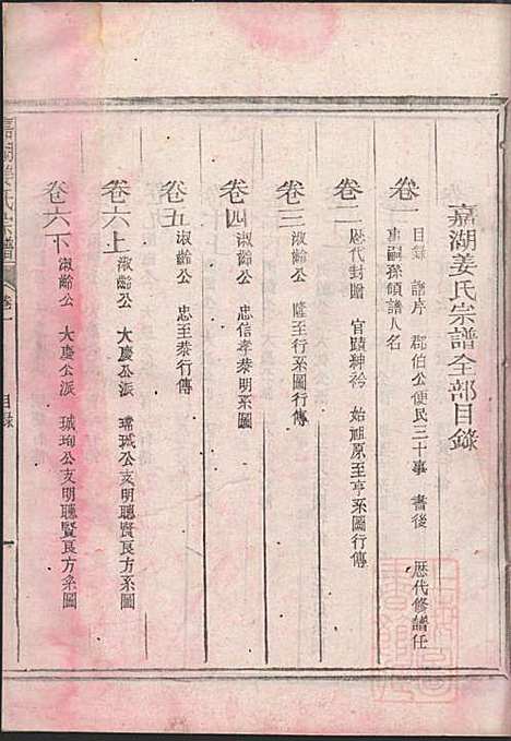 嘉湖姜氏宗谱_姜祖风_40册_江山姜氏_清光绪31年(1905_嘉湖姜氏家谱_一