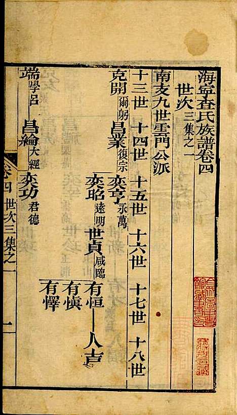 海宁查氏族谱_查元翶_24册_海宁查氏_清道光8年(1828_海宁查氏家谱_七