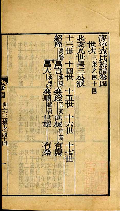 海宁查氏族谱_查元翶_24册_海宁查氏_清道光8年(1828_海宁查氏家谱_十七