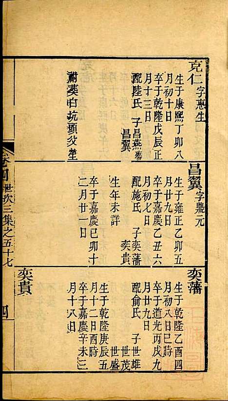 海宁查氏族谱_查元翶_24册_海宁查氏_清道光8年(1828_海宁查氏家谱_十九