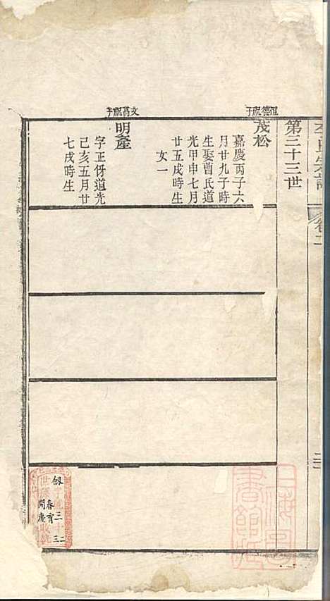 李氏宗谱_李景瀚_2册_悫存堂_清道光25年(1845_李氏家谱_一