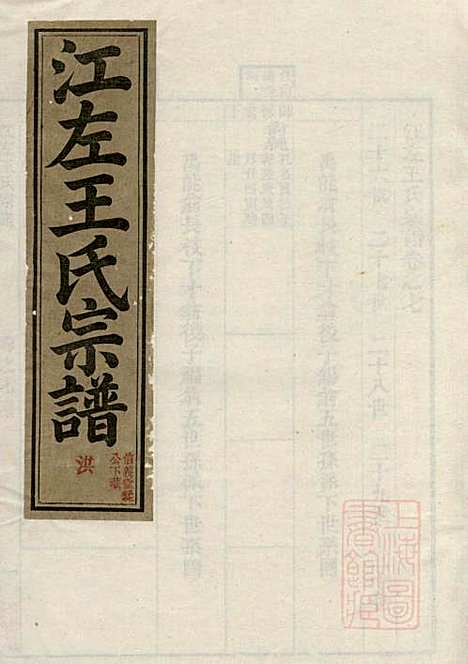 江左王氏宗谱_王槐_16册_仁安堂_清嘉庆23年(1818_江左王氏家谱_八