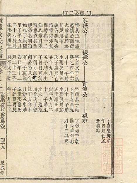 璜皌余氏宗谱_余开熊_2册_思成堂_清道光12年(1832_璜皌余氏家谱_二