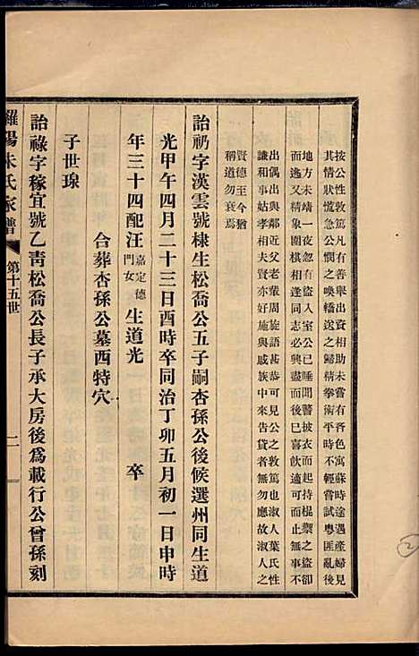 罗阳朱氏家谱_朱世贤_4册_宝山朱氏_民国23年(1934_罗阳朱氏家谱_三