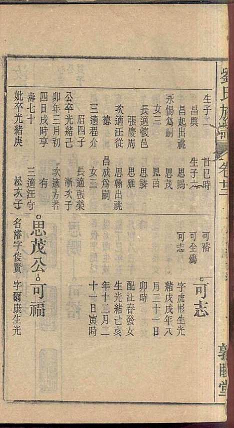 刘氏族谱_刘梓培_13册_敦睦堂_民国3年(1914_刘氏家谱_十