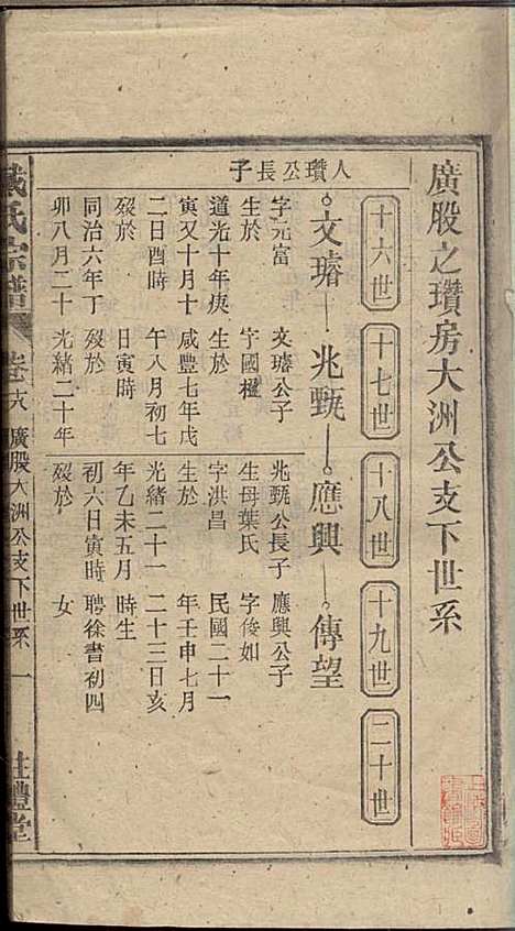 戴氏宗谱_戴文广_20册_注礼堂_民国34年(1945_戴氏家谱_十九