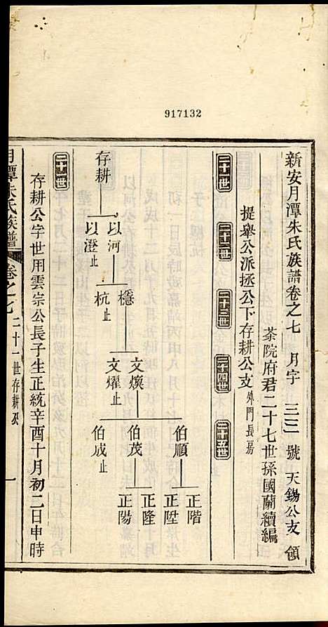 新安月潭朱氏族谱_朱承铎_14册_新安朱氏_民国20年(1931_新安月潭朱氏家谱_五