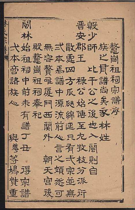 西河九龙林氏族谱_1册_福建林氏_民国11年(1922_西河九龙[林氏]家谱_一