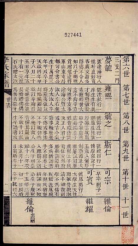 李氏家谱_李佐辰_8册_长山李氏_民国24年(1935_李氏家谱_七