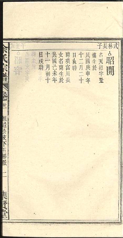 余氏宗谱_余殿抡_28册_集贤堂_民国15年(1926_余氏家谱_二一