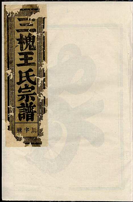 三槐王氏宗谱_王秀增_1册_兰溪王氏_民国10年(1921_三槐王氏家谱_一