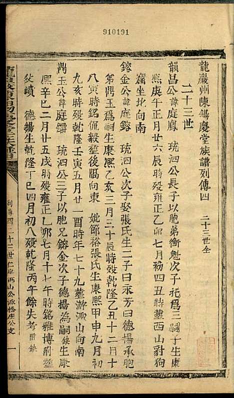 龙岩陈锡庆堂族谱_陈耀东_13册_龙岩陈氏_民国4年(1915_龙岩陈锡庆堂家谱_八