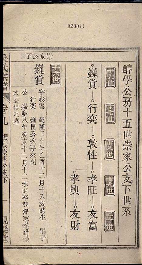 怀邑吴氏宗谱_吴桢_32册_观乐堂_民国10年(1921_怀邑吴氏家谱_九